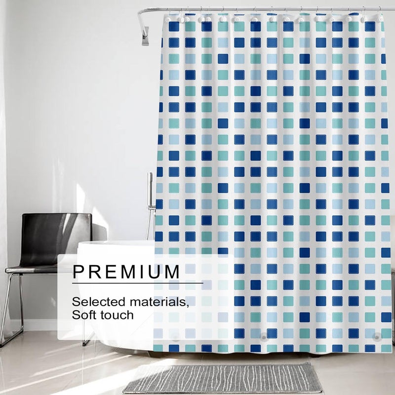 TIKABC Shower Curtain Liner, 4G PEVA Shower Liner, Plastic Peva Waterproof Shower Curtains, 72x72 inch with Grommet Holes 3 Magnetic Weights - Image 2